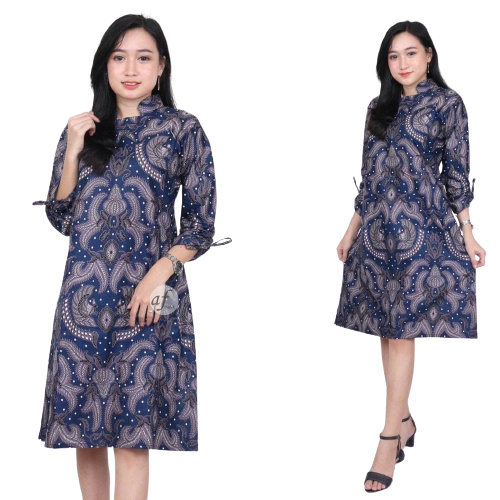 EMHABATIK | Tunik Batik Wanita Jumbo Batik Seragam Grosir batik dianputri-TUNIK GARUDA NAVY