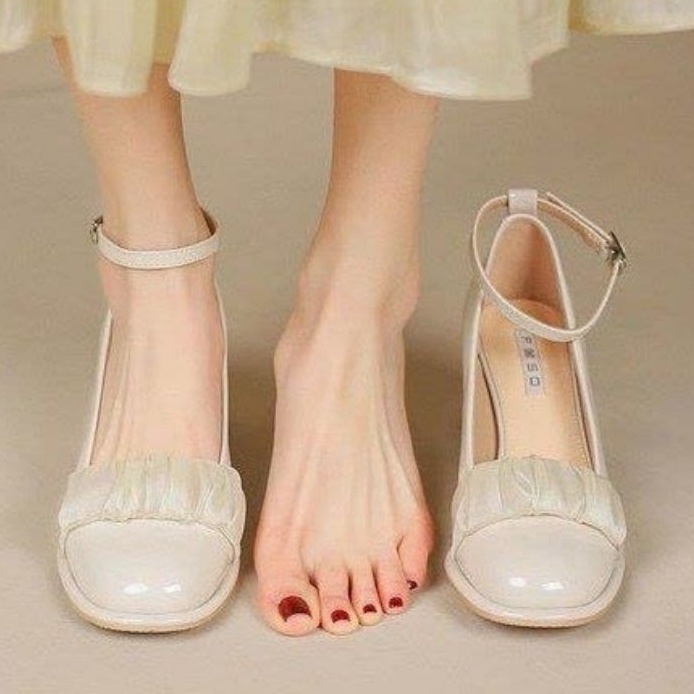 [Hanna.black] misoo shoes/ sepatu high heel mary impor ala korea terbaru/heels lolita