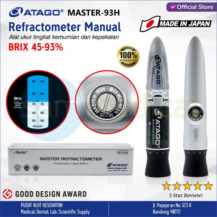 Atago Refractometer Manual BRIX 45-93% - Master 93H