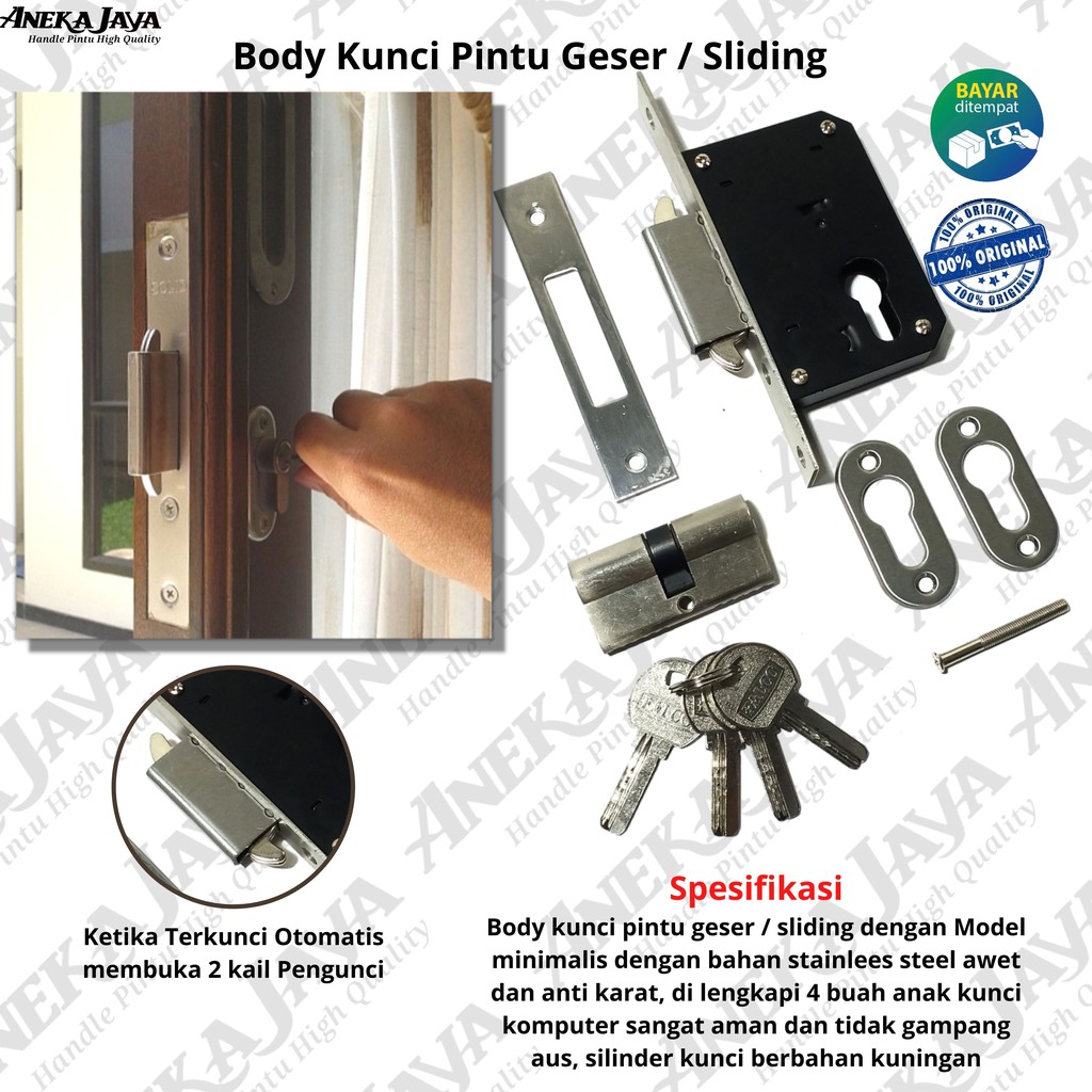 Body Kunci Pintu Geser /  Body kunci Sliding / Original Bagus Murah Berkualitas