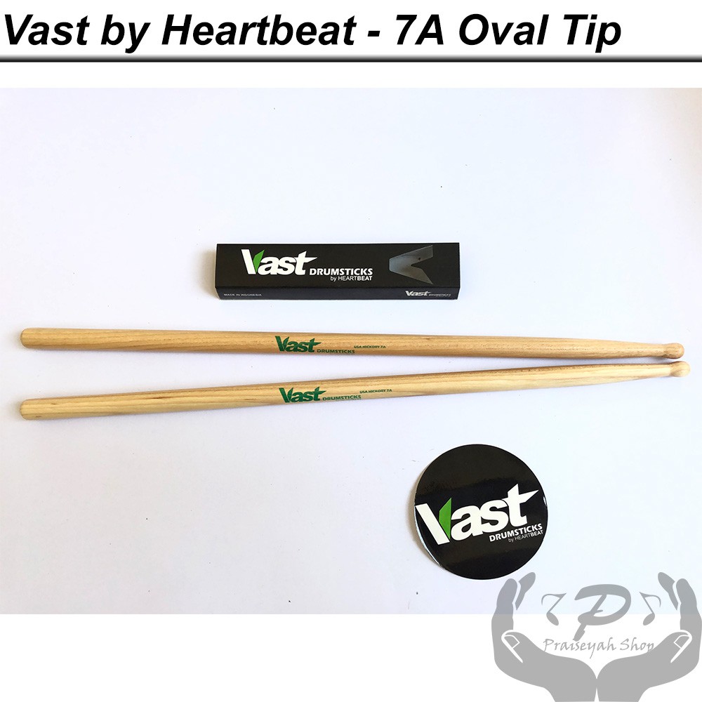 Stick Drum 5A 5B 7A Vast by Heartbeat Oval Tip Hickory Natural