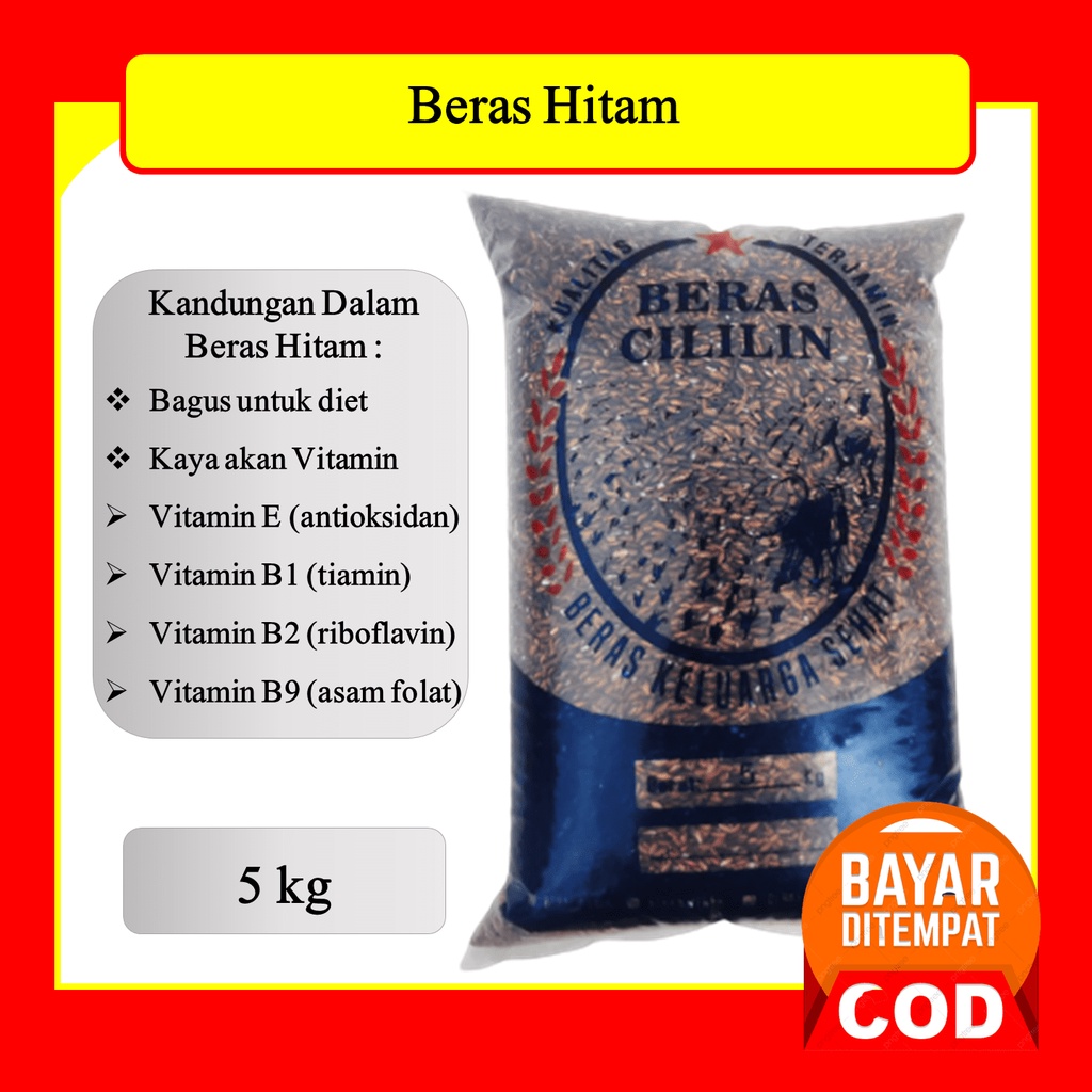

BERAS HITAM ORGANIK MURAH PULEN BERAS DIET PAKET 5 KG ASLI