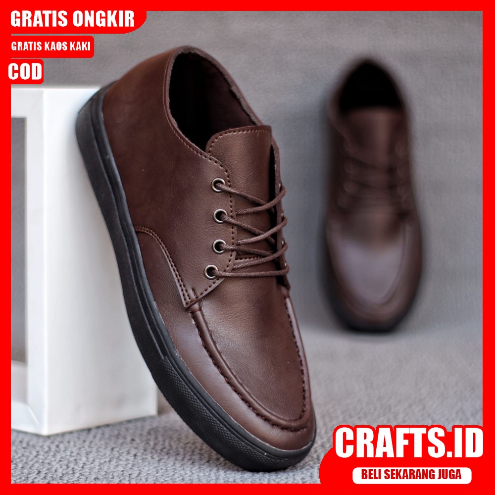 CRAFTS X SHAKAI Sepatu Formal Pria Sepatu Pantofel Sepatu Casual Pria Kerja Kulit Syntetic Cowok