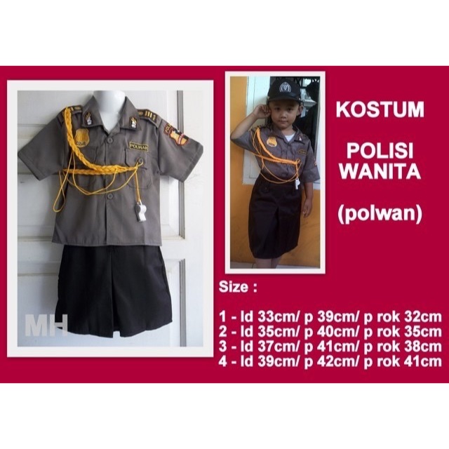 Baju Polwan Anak / Baju Karnaval Polwan Anak