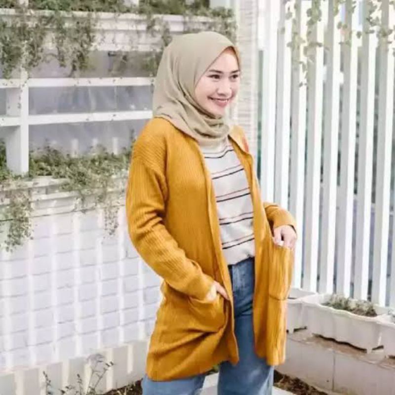 SWEATER RAJUT CEWE MURAH|CARDIGAN LONG PASTEL|TERMURAH