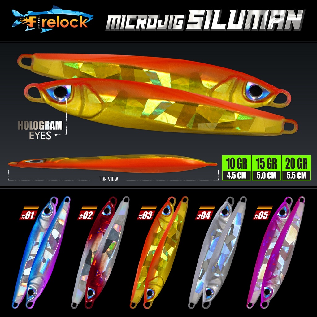 UMPAN PANCING metal jig MICRO JIG FIRELOCK SILUMAN 10 | 15 | 20 GRAM