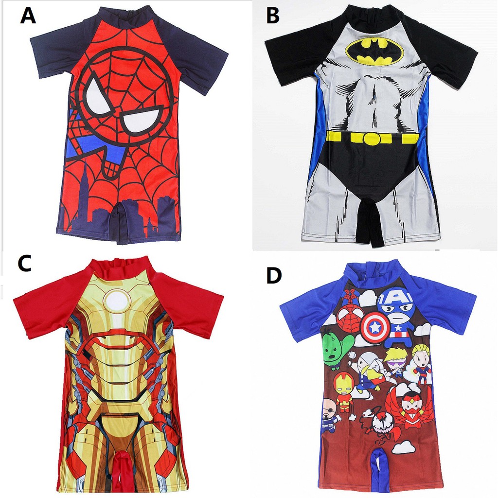 Baju renang anak laki laki motif superman batman dll