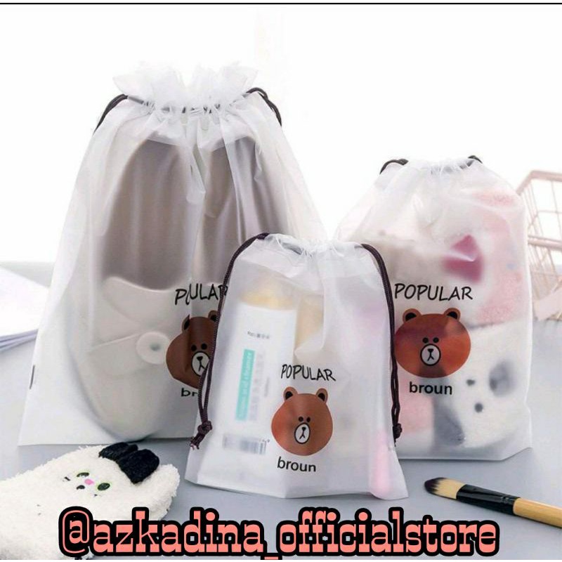 Travel Pouch Organizer Bag / Tas Plastik Alat Mandi dan Make Up / Tas Kosmetik Wanita Import