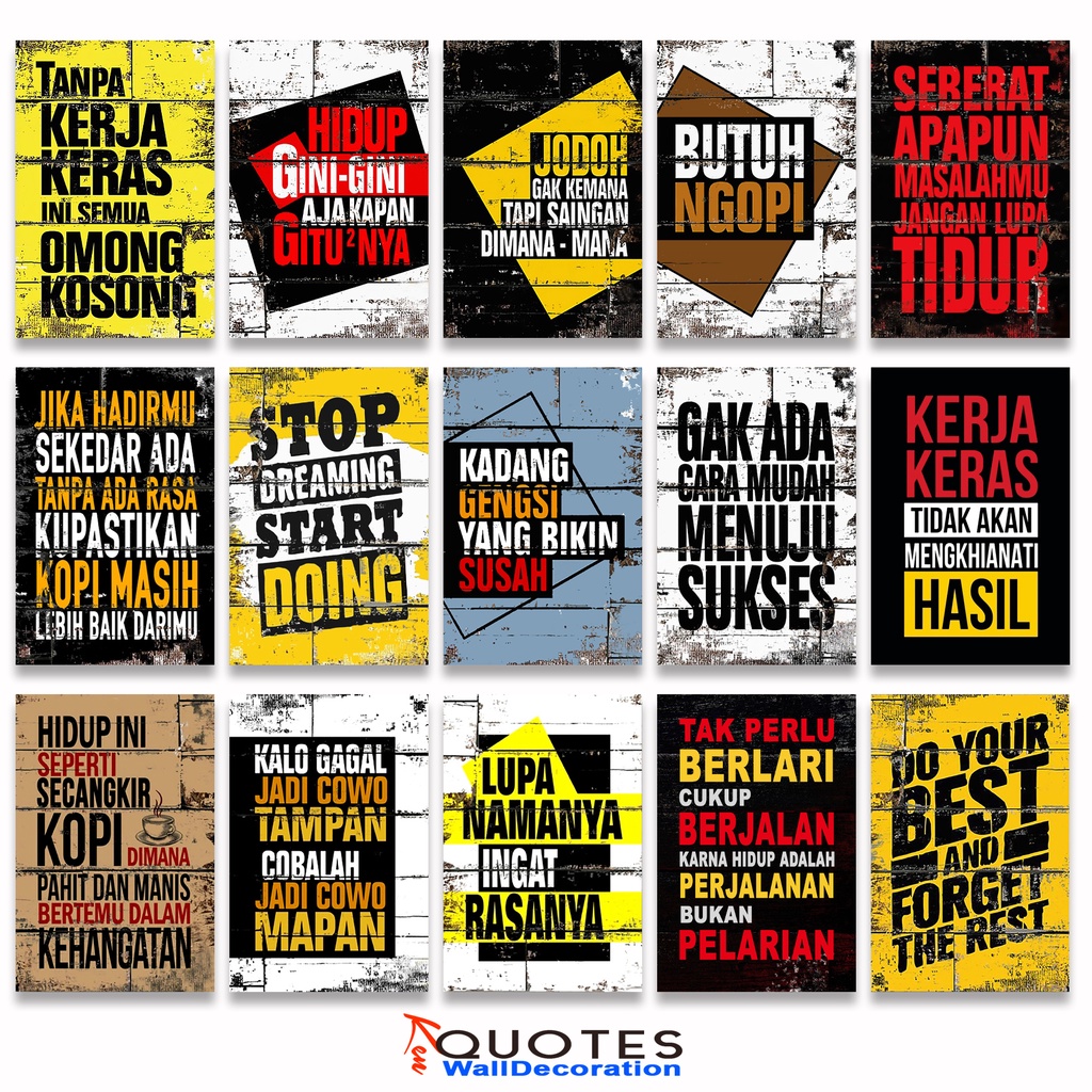 Pajangan Poster Motivasi - Dekorasi dinding - Hiasan dinding Motivasi - Poster Vintage
