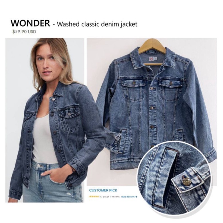 Wonder washed classic denim jacket