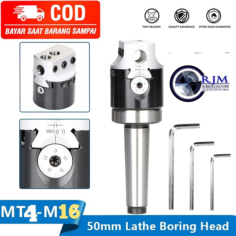 Jual Boring Head 50mm F1 Set Arbor MT4 M16 Tanpa Holder Pisau Cocok ...