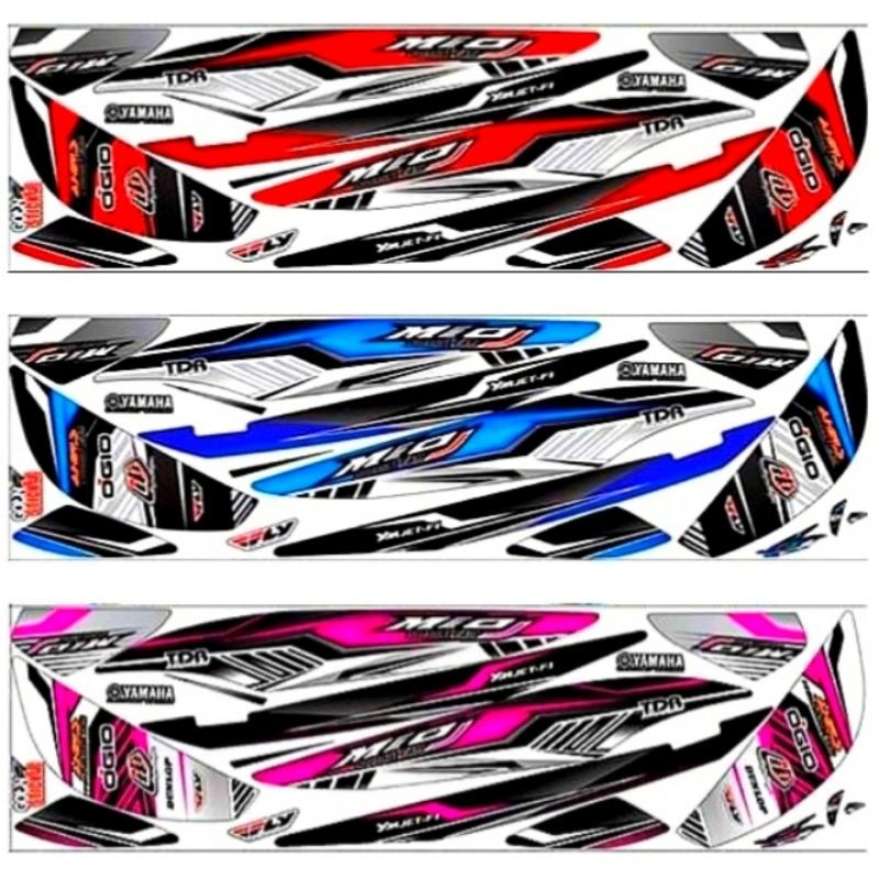 Striping Mio J Variasi Skotlet Scotlite Stiker Lis Motor List Body Sticker Lis List Motor Skotlet