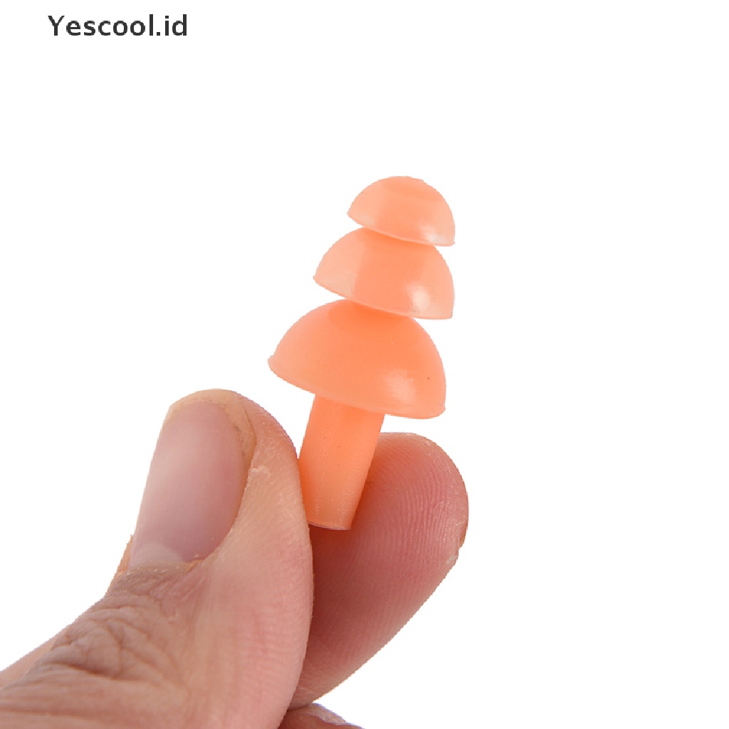 【Yescool】 Soft Silicone Earplugs Reusable Ear Plugs Sleep Swimming Work Noise reduction .