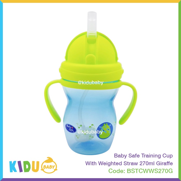 Baby Safe Botol Minum Anak Training Cup With Weighted Straw 270ml Kidu Baby