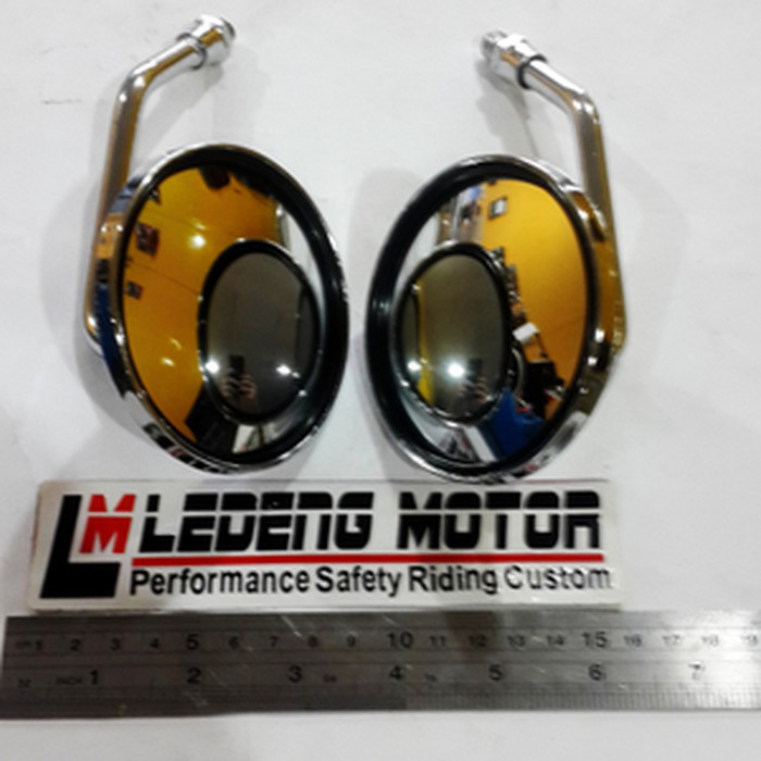spion yamaha bulat lensa cembung tiang pendek model vespa LEDENG MOTOR