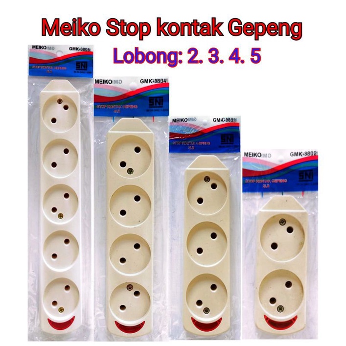 Meiko Stop Kontak Gepeng 2 3 4 5 lubang