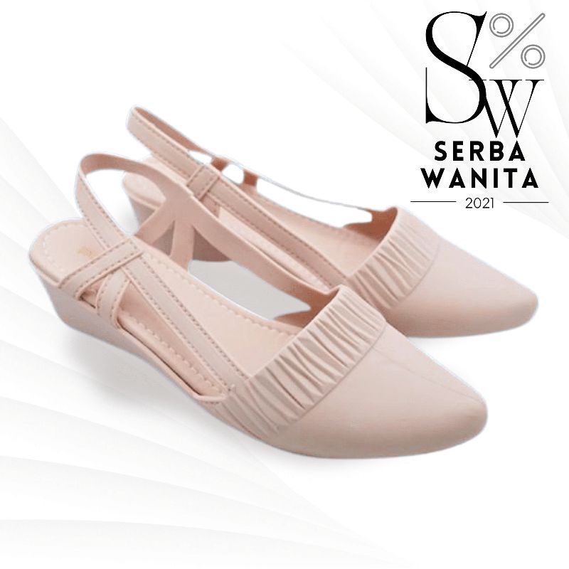 Sepatu Wedges Wanita Jelly Karet Portolady BCH Fuhaha / Sepatu Wedges Hak Tinggi / Sepatu Wedges Jelly Karet Wanita Terbaru 2021 / Women Wedges / Wedges Shoes Terbaru