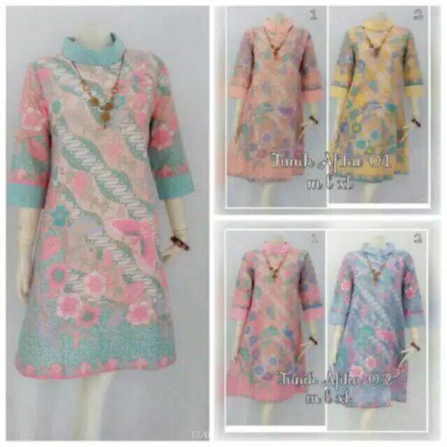 Tunik Afika 01 Tunik Afika 02 Tunic Batik Soft Pastel Tunik Batik Cantik Seragaman Kerja Kantor