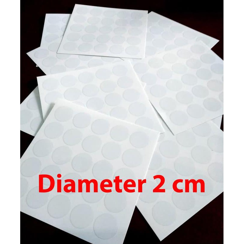 

Stiker Vinyl Bulat 2Cm Transparant Polos Sticker Bundar Diameter 2 Cm