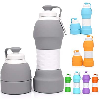 NEWPROMO Portable Collapsible Water Bottle 580ml Lightweight Silicon/Botol Minum Lipat Spiral