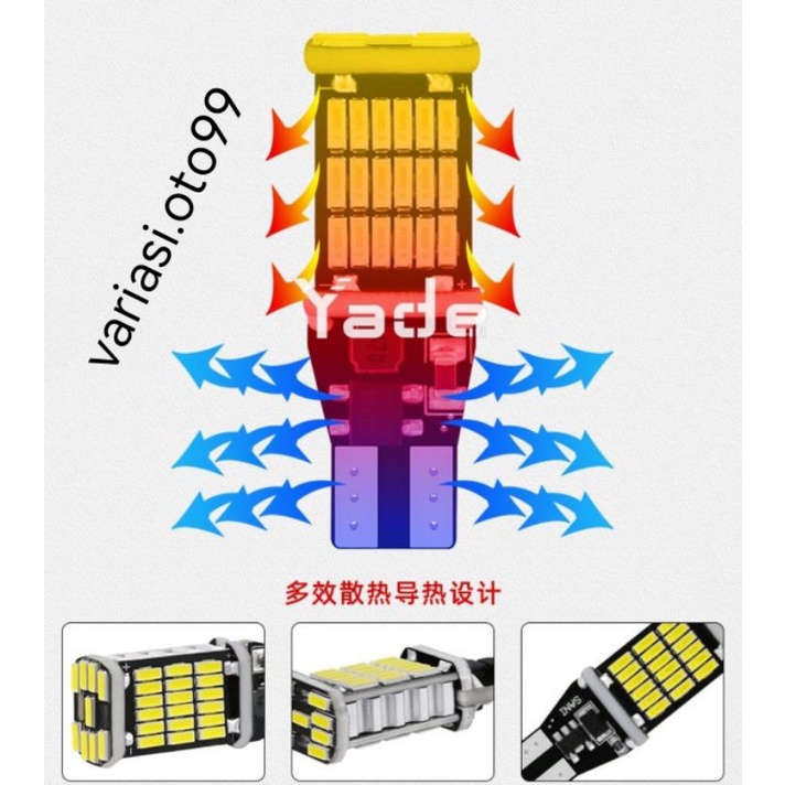 Lampu LED Mundur T15 T10 W16W Canbus 45LED