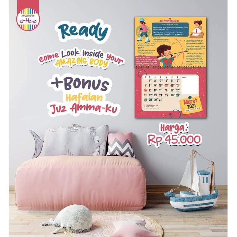 Kalender el-hana 2021 Mini Ensiklopedia Tubuh + Bonus Hafalan Juz Amma-ku