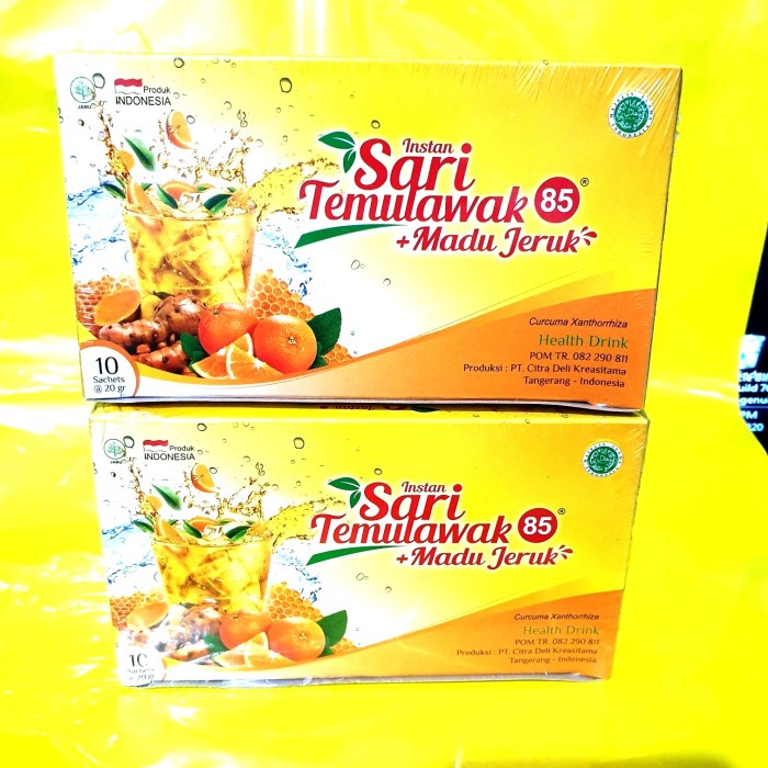 

tradisional-minuman- sari temulawak instant 85 + madu jeruk 10 sachets @ 20 gram health -minuman-