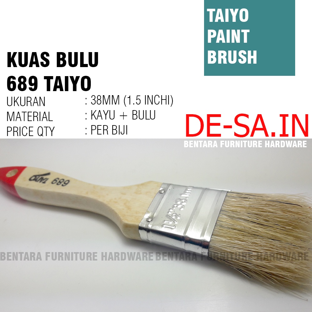 689 Taiyo Kuas Bulu 1.5 Inchi - Bristle Painting Brush