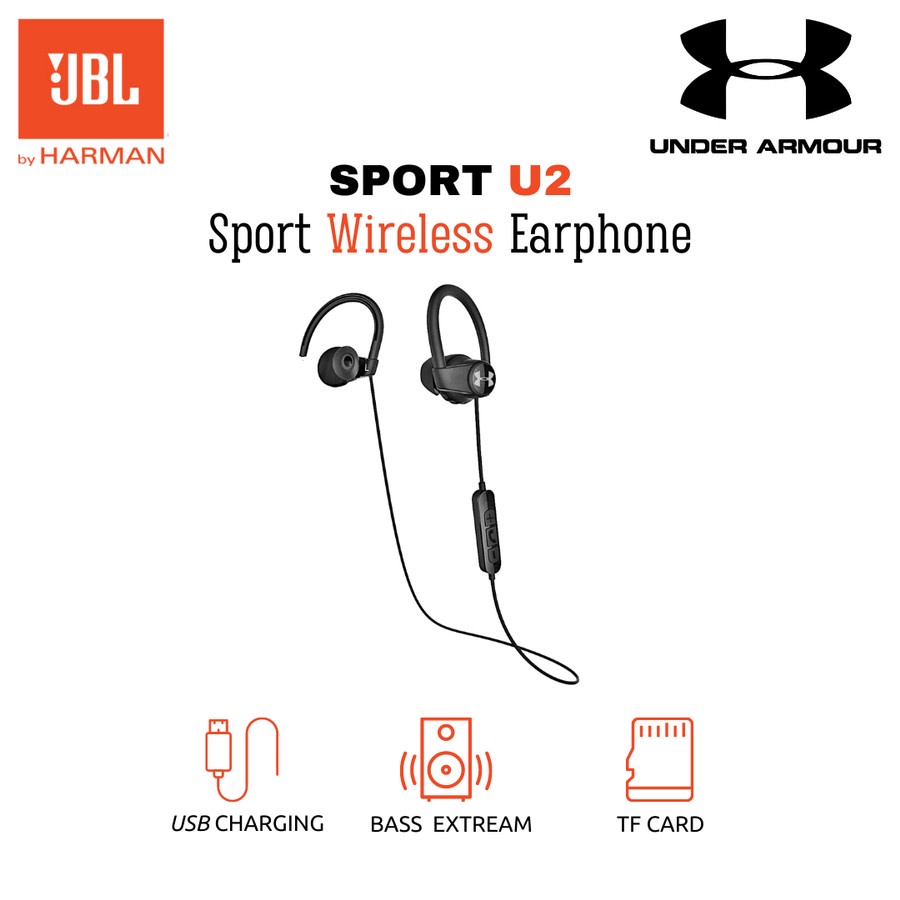 Headset Handsfree Bluetooth UnderArmour Sport U2 Wireless Earphone