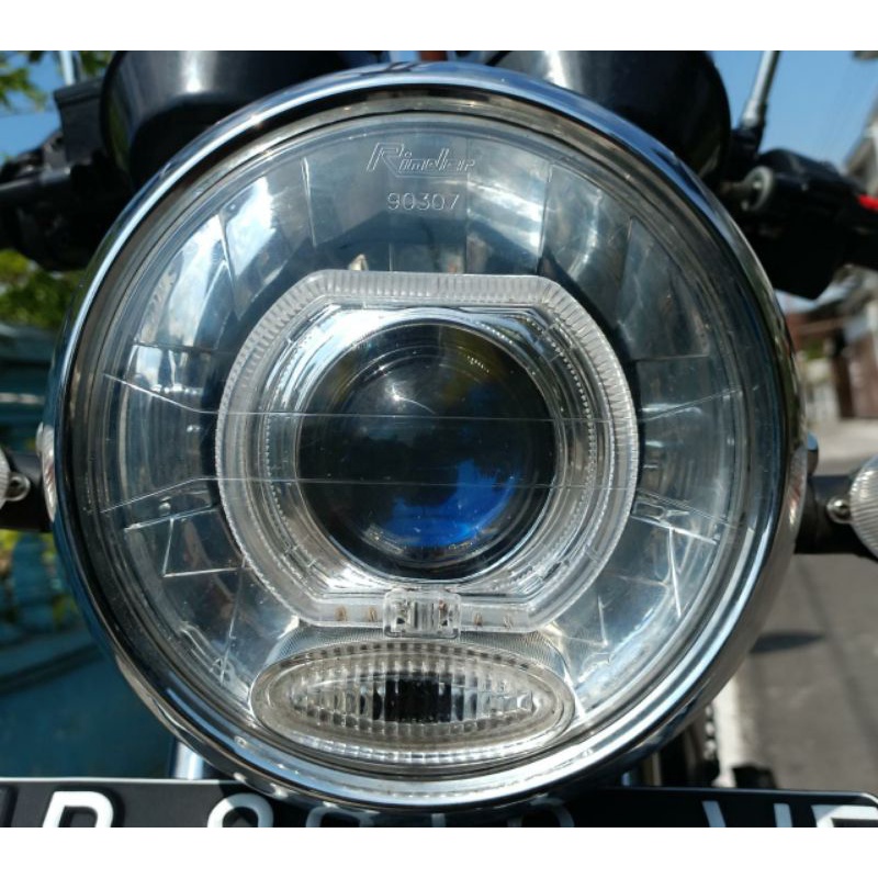 lampu depan Tiger lama 7inch set lampu biled projector ukur 3inch set lis Shroud BMW headlamp biled 