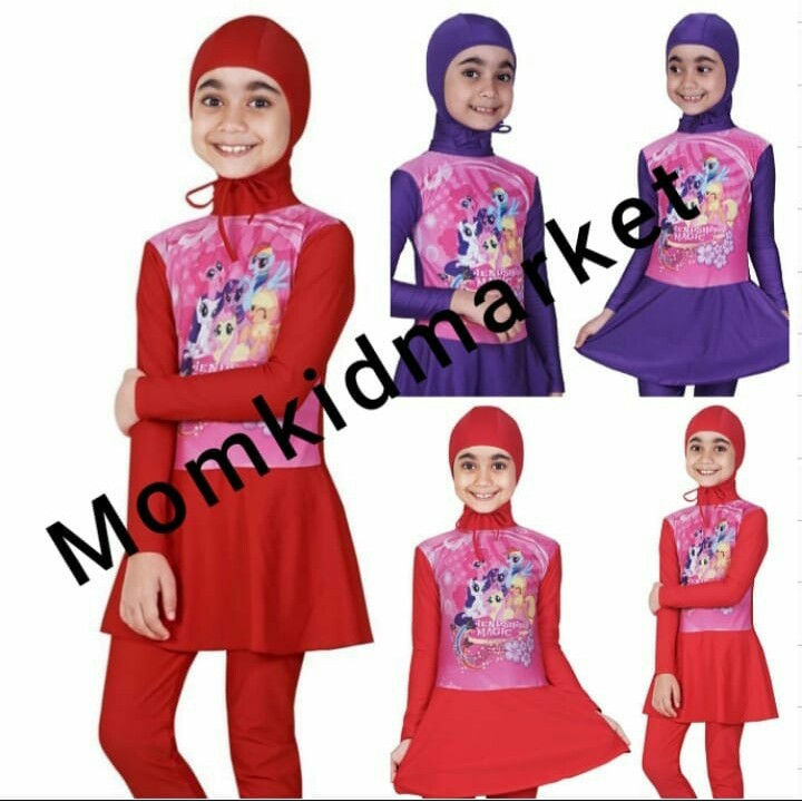  Baju  Renang  anak  Cewe SD Kartun Muslim Muslimah Edora 