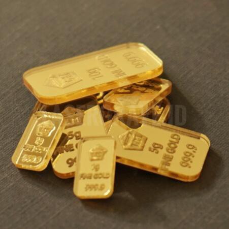 Replika emas logam mulia 50 dan 100gr