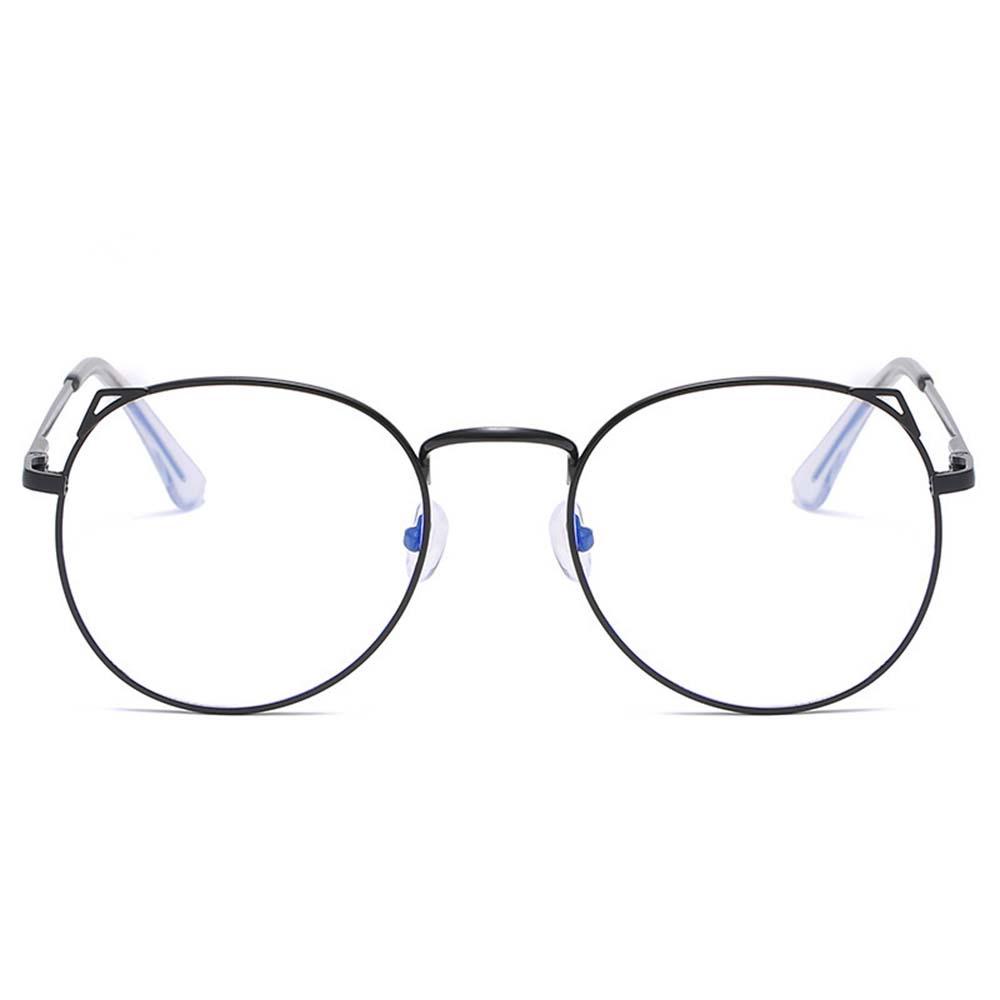 Needway Oversized Kacamata Flat Korea Vintage Bingkai Besar Anti Cahaya Biru Female Metal Eyewear