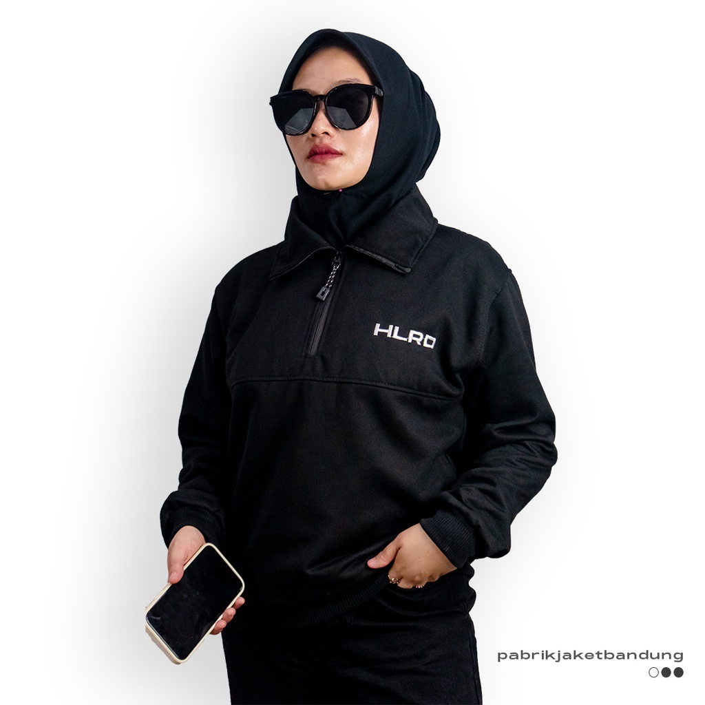 Holyrider Turtleneck Zipper  Black Mocca II Sweater kerah tinggi trendy