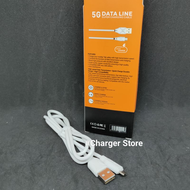 Kabel Data Xiaomi 2.4A Fast Charging Micro USB 5G Data Line Quick Charge