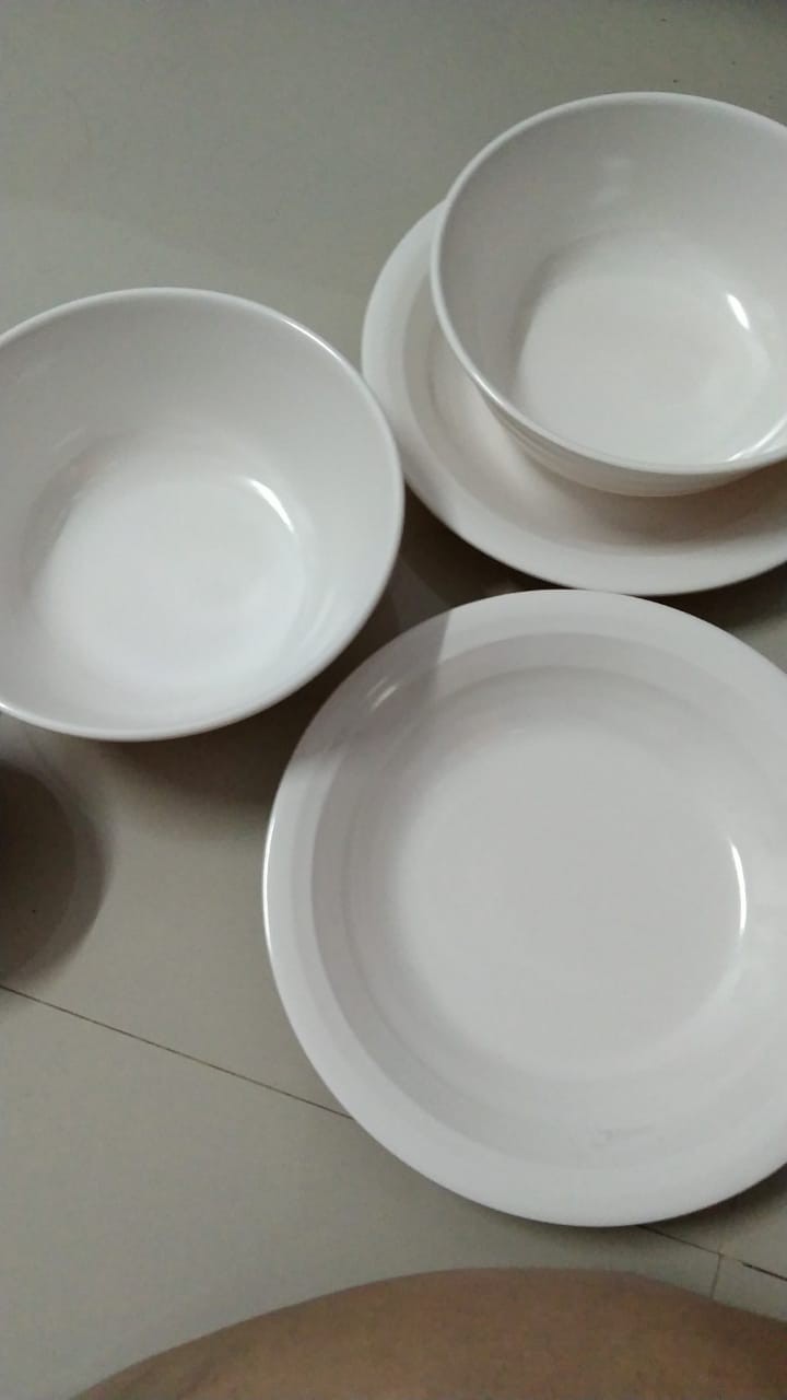 Golden Flying Fish << 2 Pcs >> P0901 Piring Melamin Ulir Datar 8,4 Inch Gading