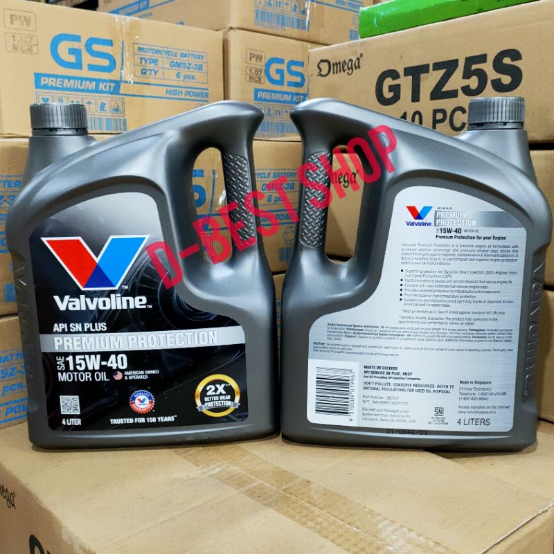 Oli mesin mobil bensin Valvoline 15/40 API SN PLUS grade diatas HX5 - 4 liter