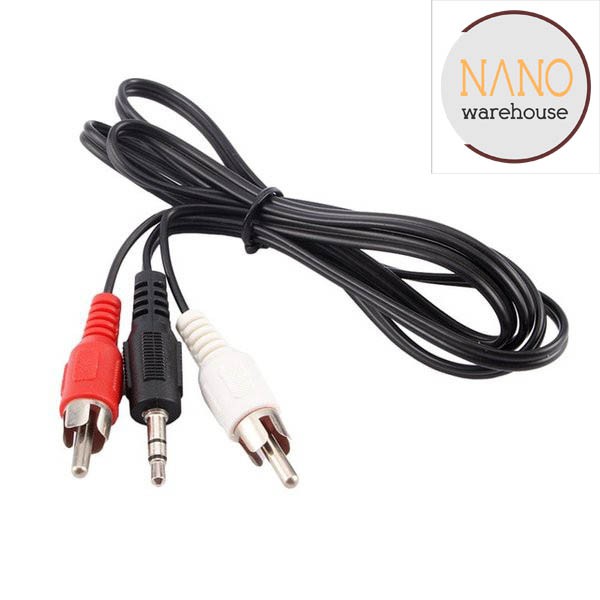 Kabel Audio RCA AV to Jack Mini stereo 3.5 Aux 1,5 Meter / Kabel 2-1