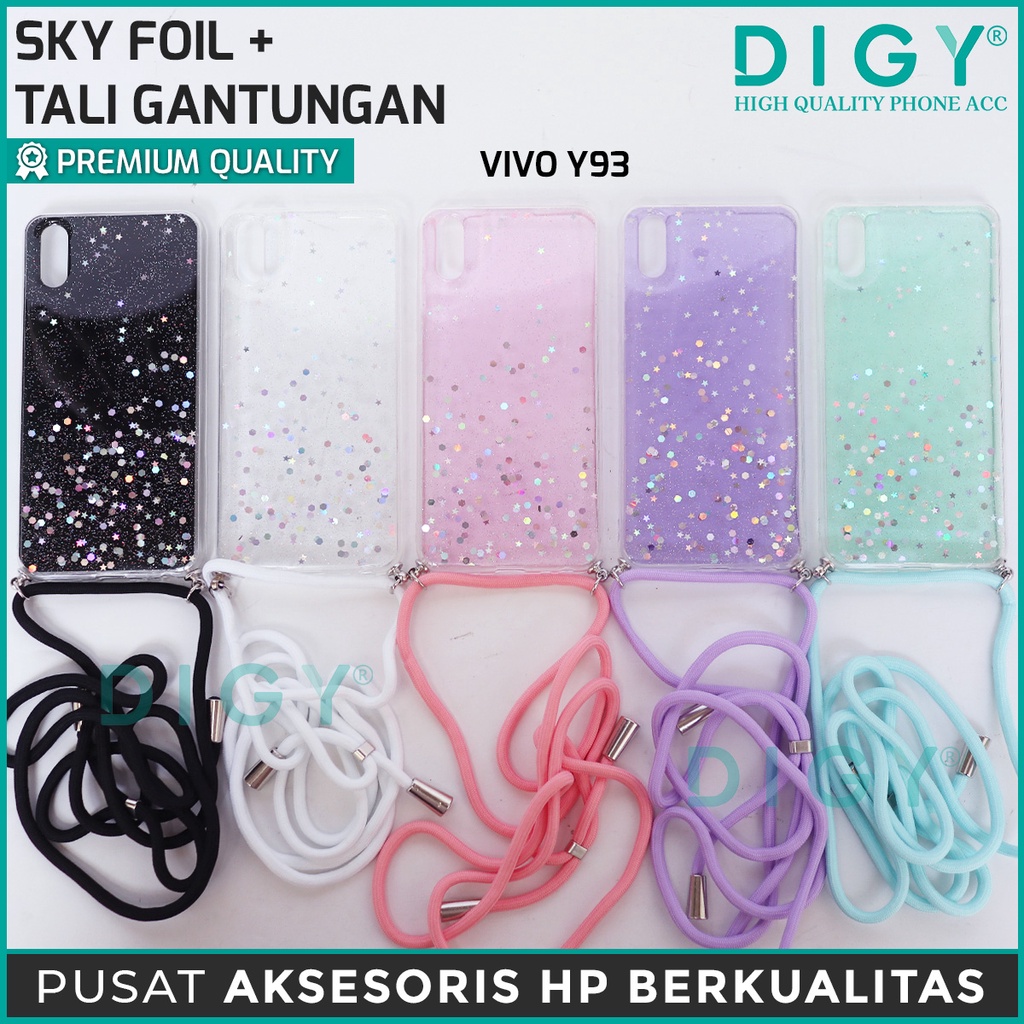 Vivo Y20 Y20S Y30 Y50 S5 Y11 Y12 Y15 Y17 Y19 Y91C Y1S Y93 Y91 Y95 Termurah Case plus gantungan sky foil tali hp lanyard rope