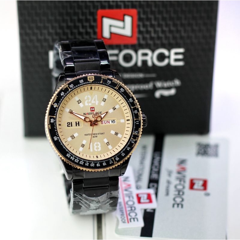 [ORIGINAL] 5 Variasi Jam Tangan Pria Naviforce NF9102 Tanggal Hari Aktif Rantai