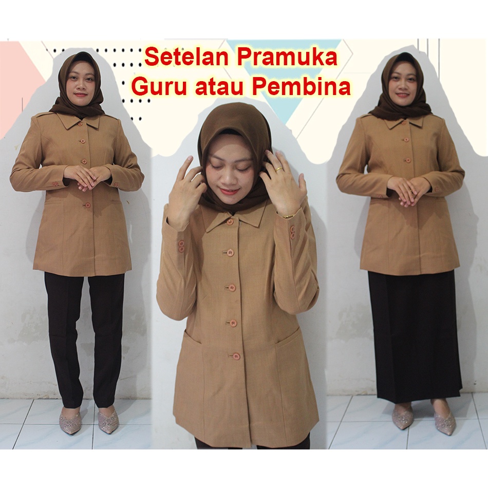 Blazer pramuka-setelan blazer-Blazer azkia-seragam Guru dan PNS-Pakaian Pemda terbaru
