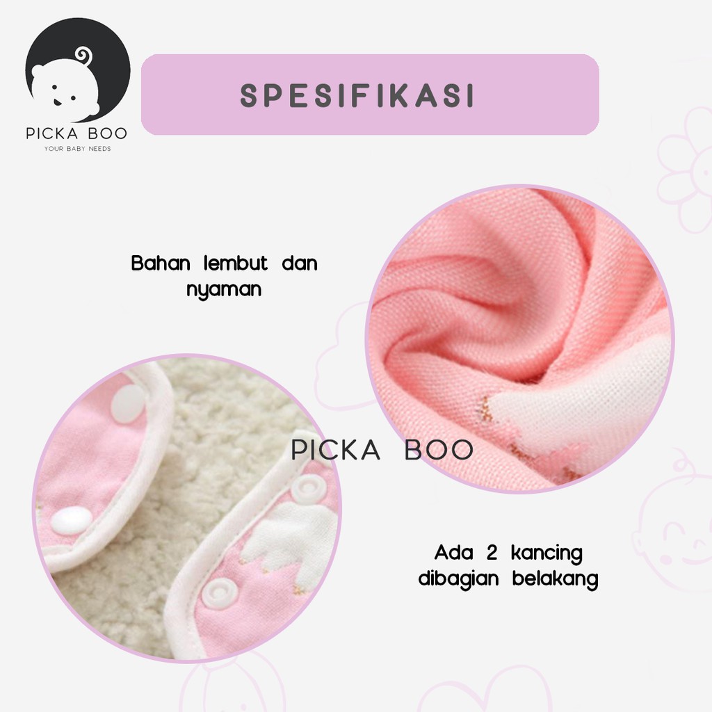 PICKA BOO Celemek Makan Bayi Kain Bentuk Bulat