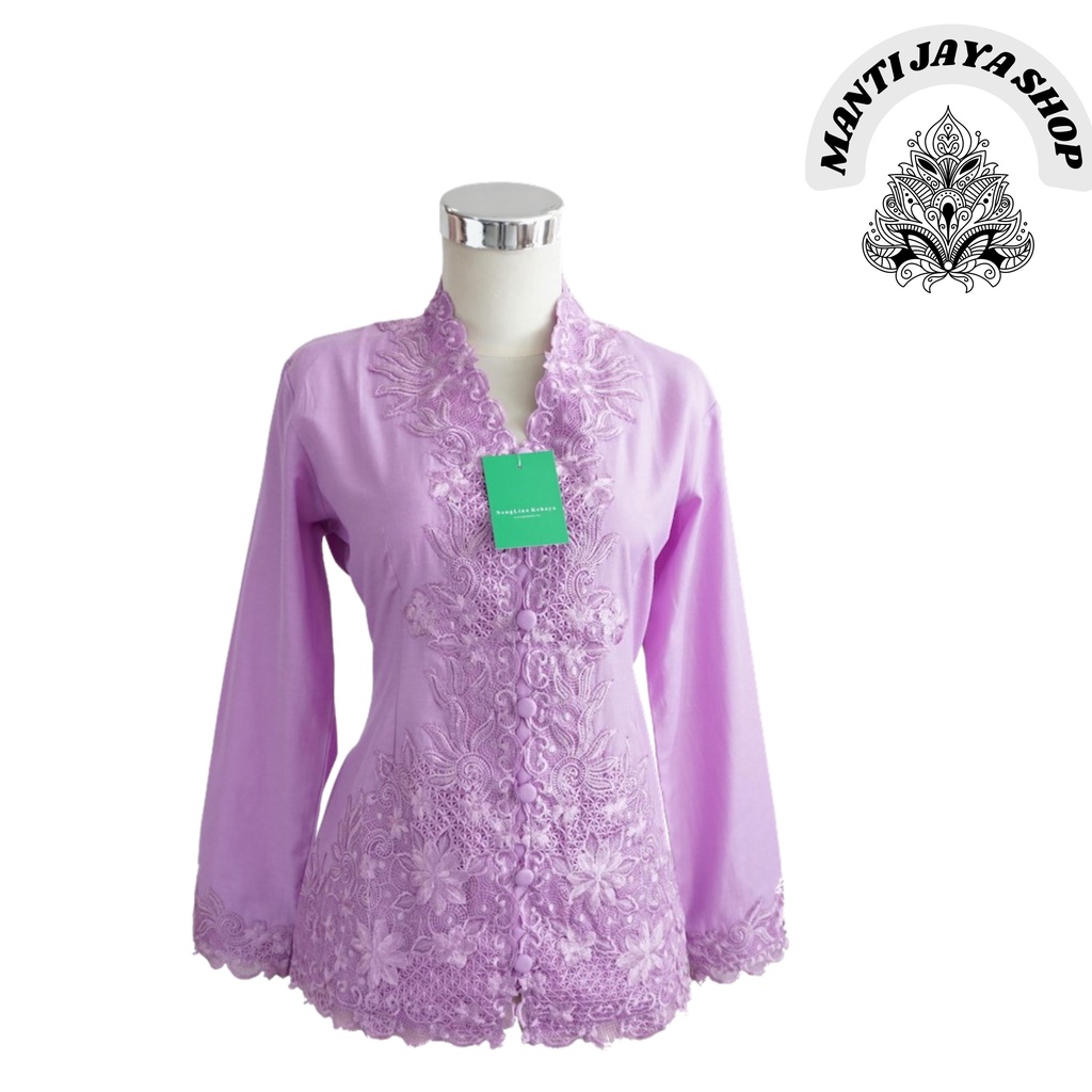 Baju Kebaya Encim Katun Warna Ungu Kebaya Wisuda Wanita Atasan Batik Baju Pesta Kondangan Modern Mur