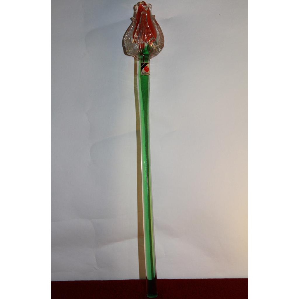 Bohemia Kristal Bunga Tulip Merah Kecil