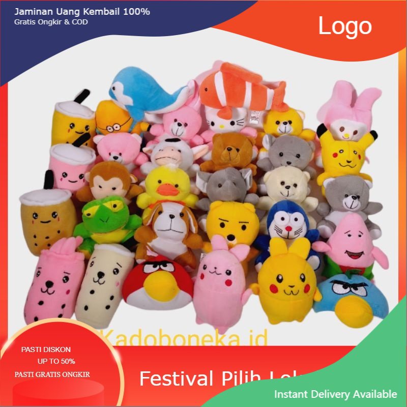 Boneka beruang mini tedy bear mini ukuran 15-17 cm boneka boba murah / boneka kecil Karakter hewan k