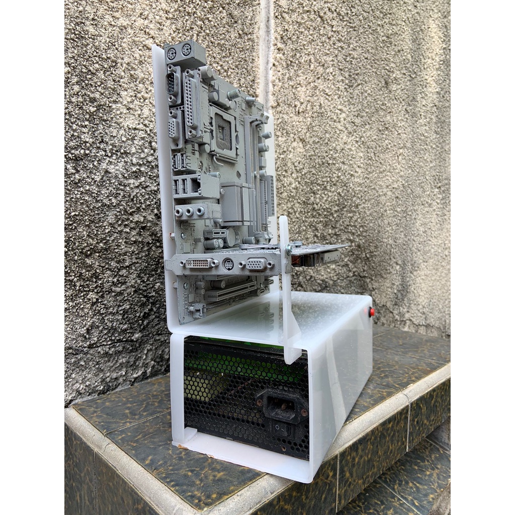 Casing Akrilik Vertical Open Air v2 Motherboard Mini ITX sampai Micro ATX / mATX Case PC Komputer CPU Custom Acrylic