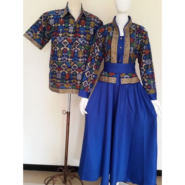 PROMO batik sarimbit gamis/batik couple katun prada solo mix velved STOK TERBATAS