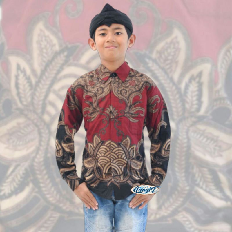 Kemeja batik anak laki-laki termurah lengan panjang umur 2-12th best seller