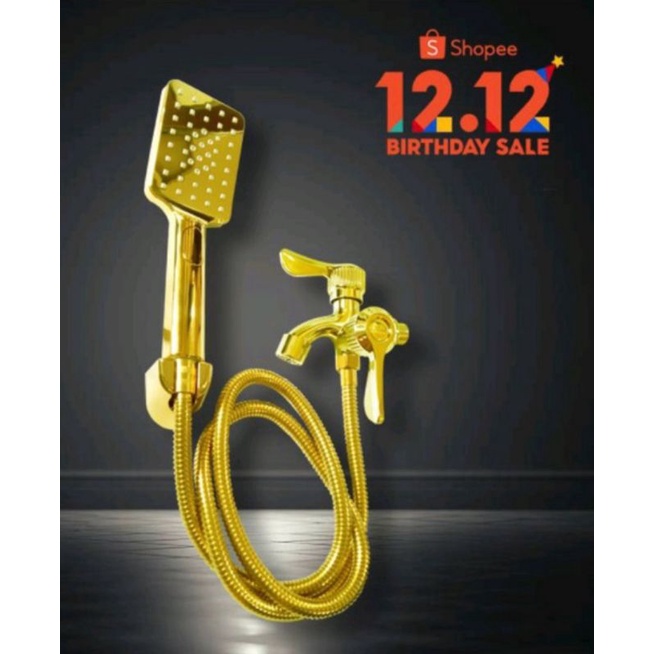 Paket Hand shower Kotak. Hand shower Gold. Hand shower set. Shower kamar mandi. Shower set kamar man
