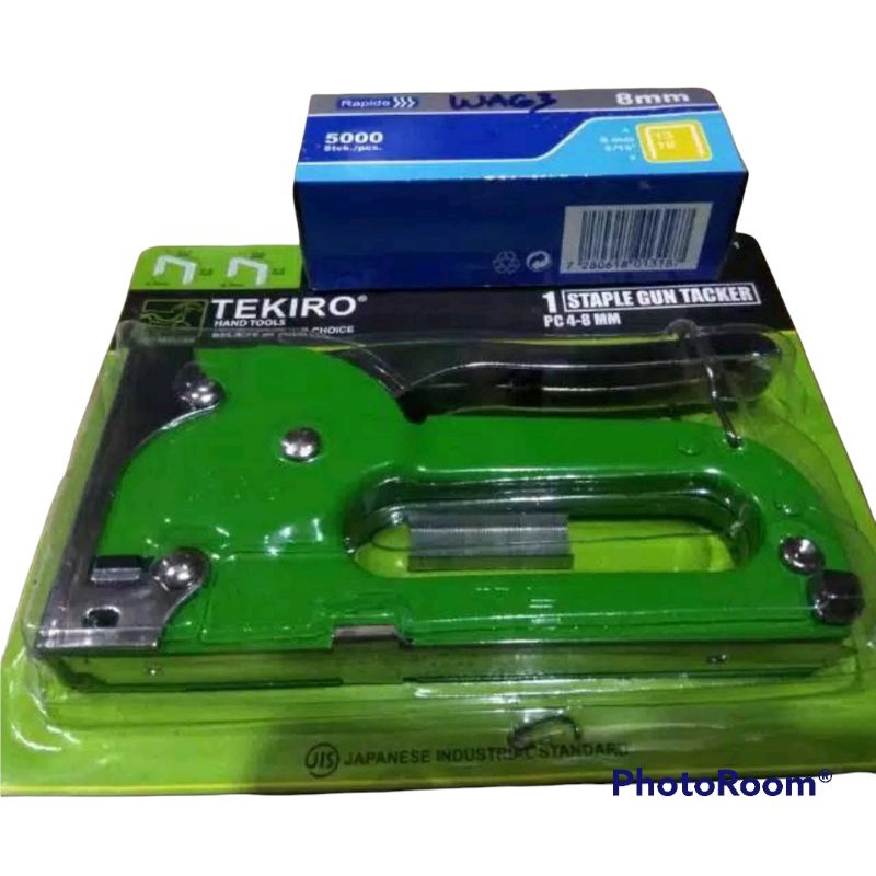 

STAPLES GUN TACKER TEKIRO 4-8 MM + ISI STAPLES 5000 PCS